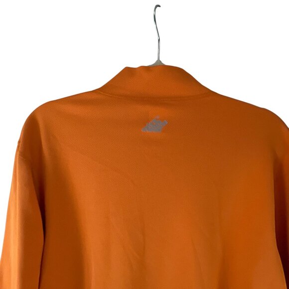 Techwick Orange Half-Zip Long Sleeve Pullover Shirt Sz S Lightweight Activewear - Picture 6 of 9